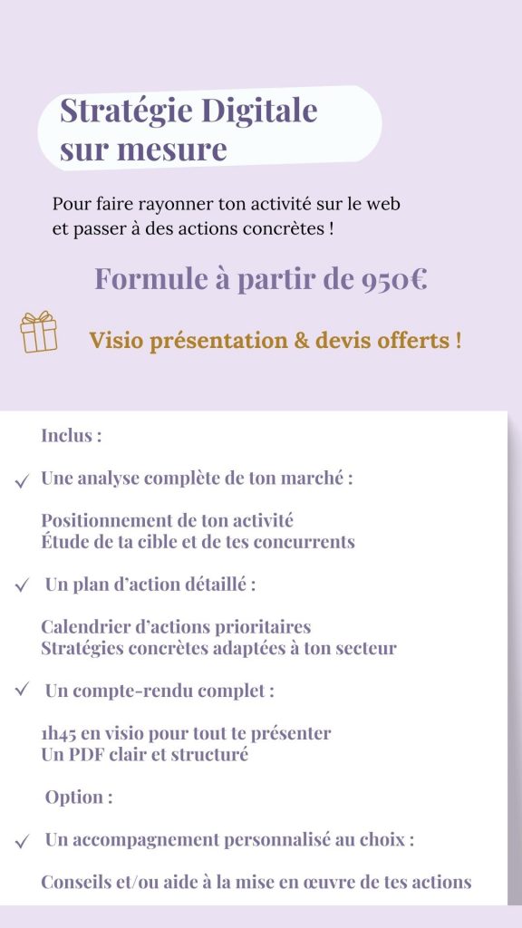 Description offre "Stratégie Digitale sur mesure" proposée par Sabrina Georget, Conseillère en Stratégie Digitale