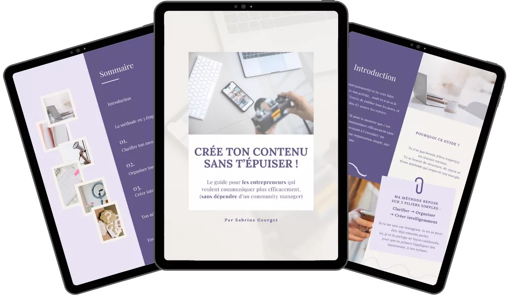 Aperçu du guide - Crée ton contenu sans t'épuiser !